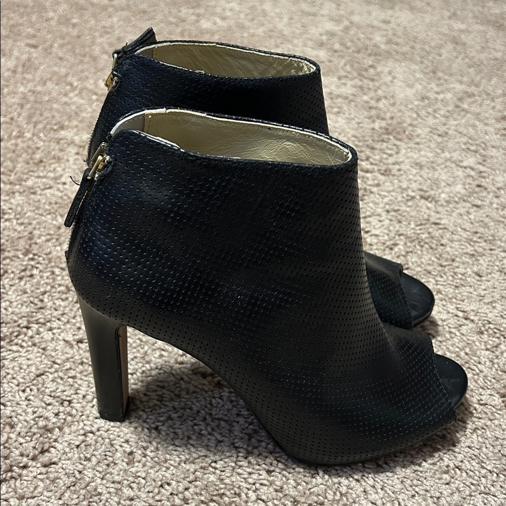 Chic Black Peep Toe Ankle Boots